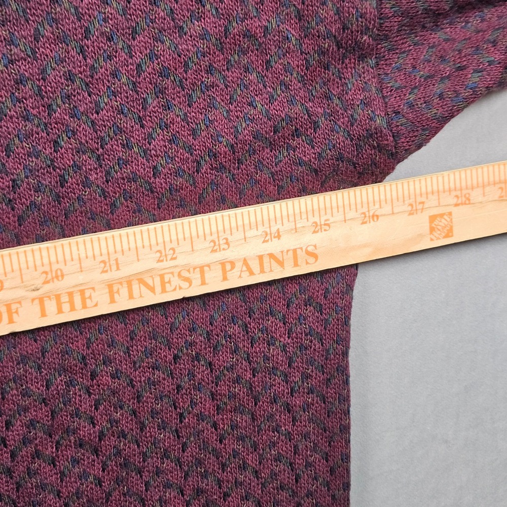 Vintage The Italian Sweater Co Sweater Mens Large Red Geometric Wool Blend 90s - Picture 6 of 8